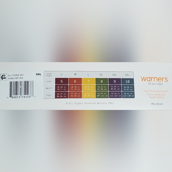 Warners Blissful Benefits Microfiber Hipster Panty 3 Pack Size XXXL (10) NEW! - Picture 4 of 7